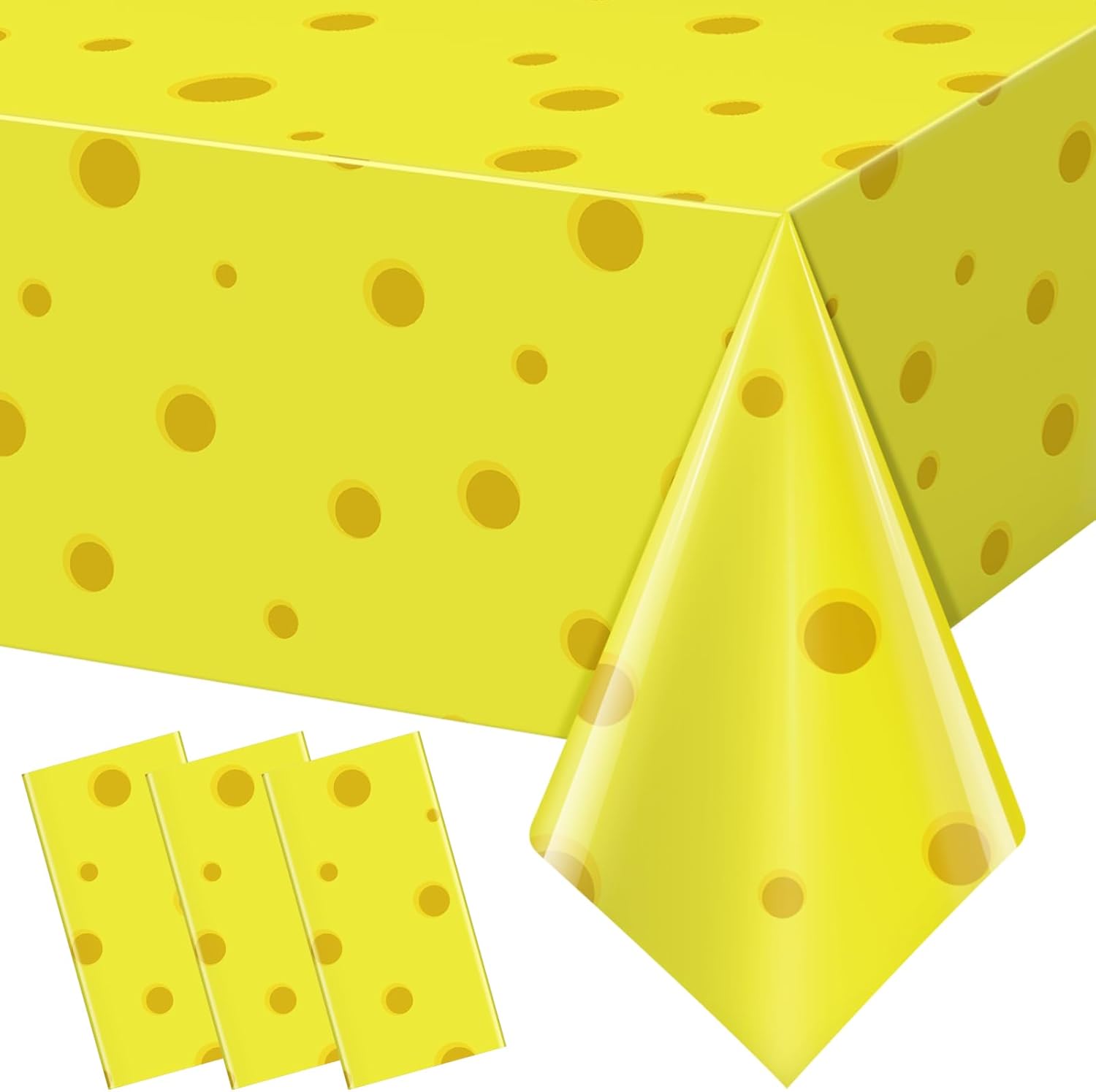 3Pcs Cartoon Yellow Tablecloths for Birthday Parties