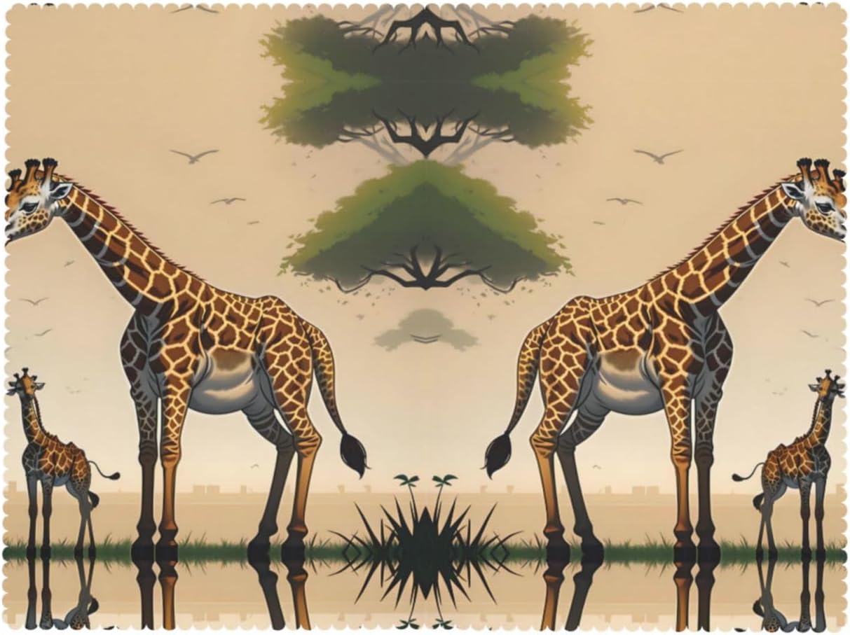 Mother and Child Giraffe Square Tablecloths 54 X 72 Inches