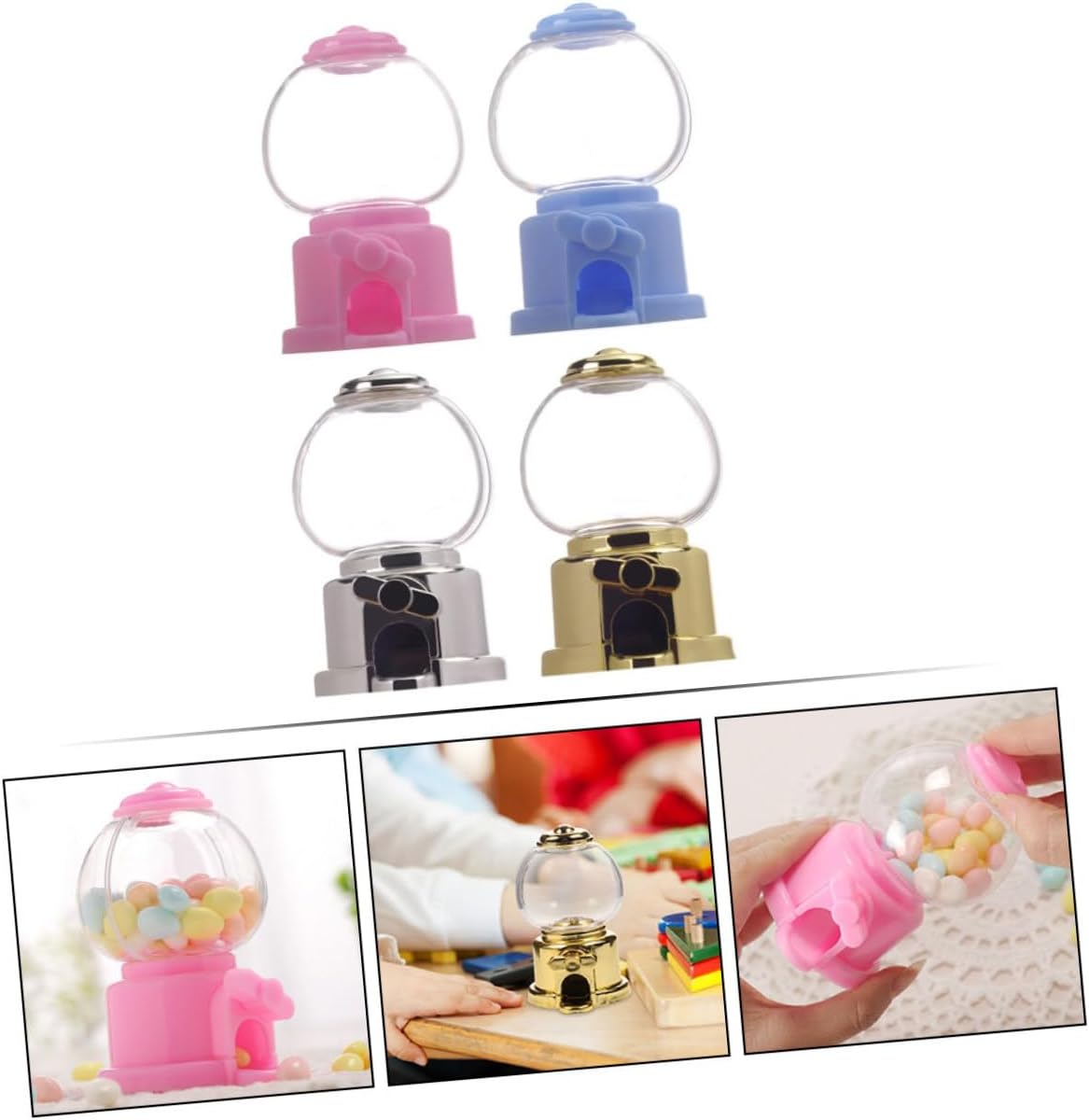 CHILDWEET 4pcs Spiral Gumball Machine Candy Dispenser for Birthday Parties