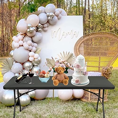 10 Pack Stretch Table Covers for 8 Tables Washable and Durable