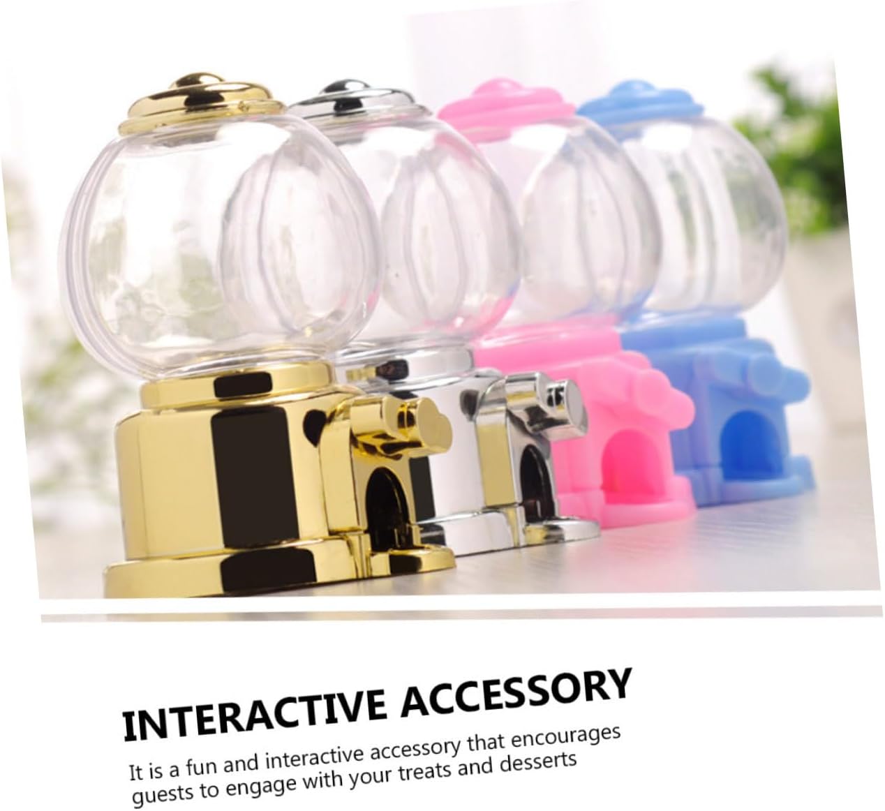 4pcs Manual Gumball Machine Candy Dispenser Retro Decor Fun Desktop Containers for Parties