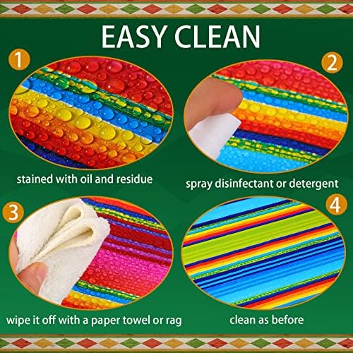 Boao Party Tablecloth with Foil Decorations 52x102 Inches