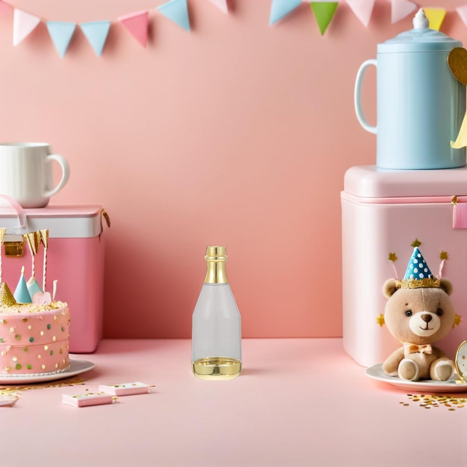 20 PCS Gold Candy Bottles - Clear Mini Party Favor Containers