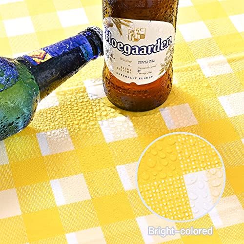 Vedran 2 Pack Yellow Gingham Tablecloths for Party Decorations