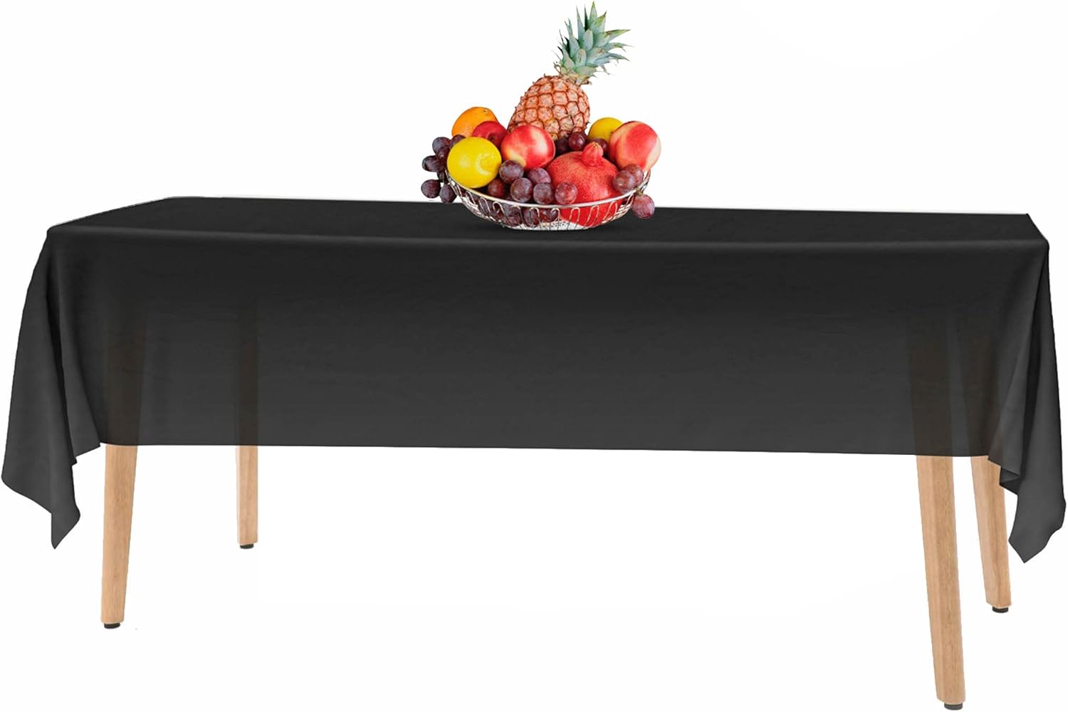 14 Pack Black 54 x 108 in Rectangle Disposable Plastic Tablecloths