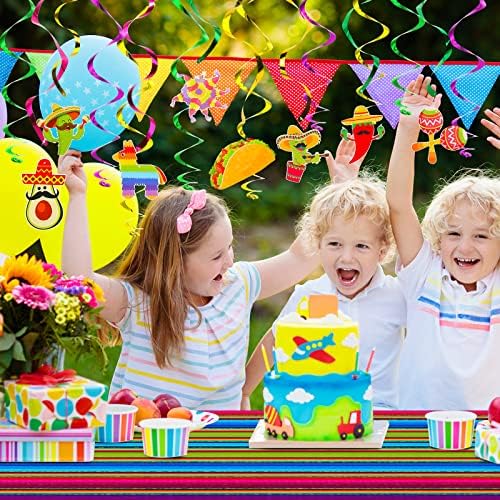 Boao Party Tablecloth with Foil Decorations 52x102 Inches