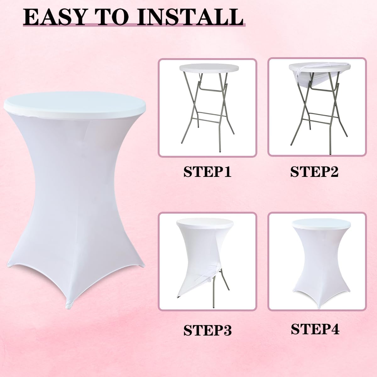 HAORUI 10 Pack Spandex Table Covers for Round Tables