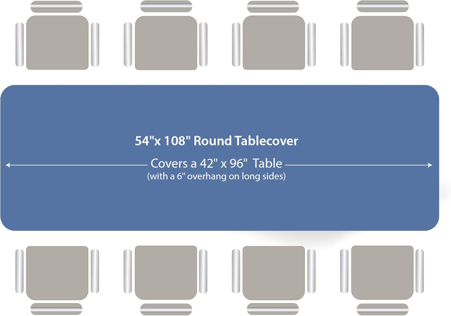 Blue Disposable Plastic Tablecloth for Rectangle Tables 12 Pack
