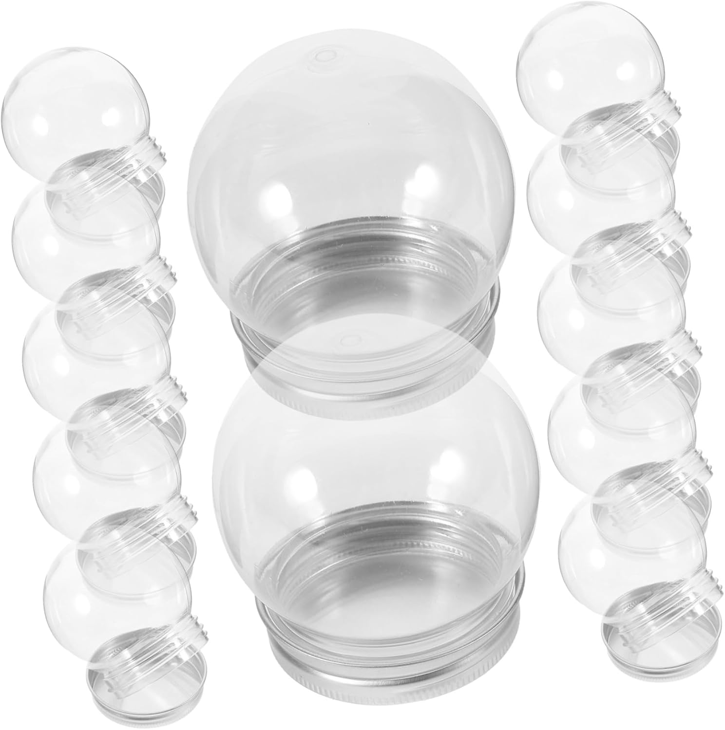 150ml Plastic Candy Bottle 12 Pack Light Bulb Shaped Snow Globe Kit