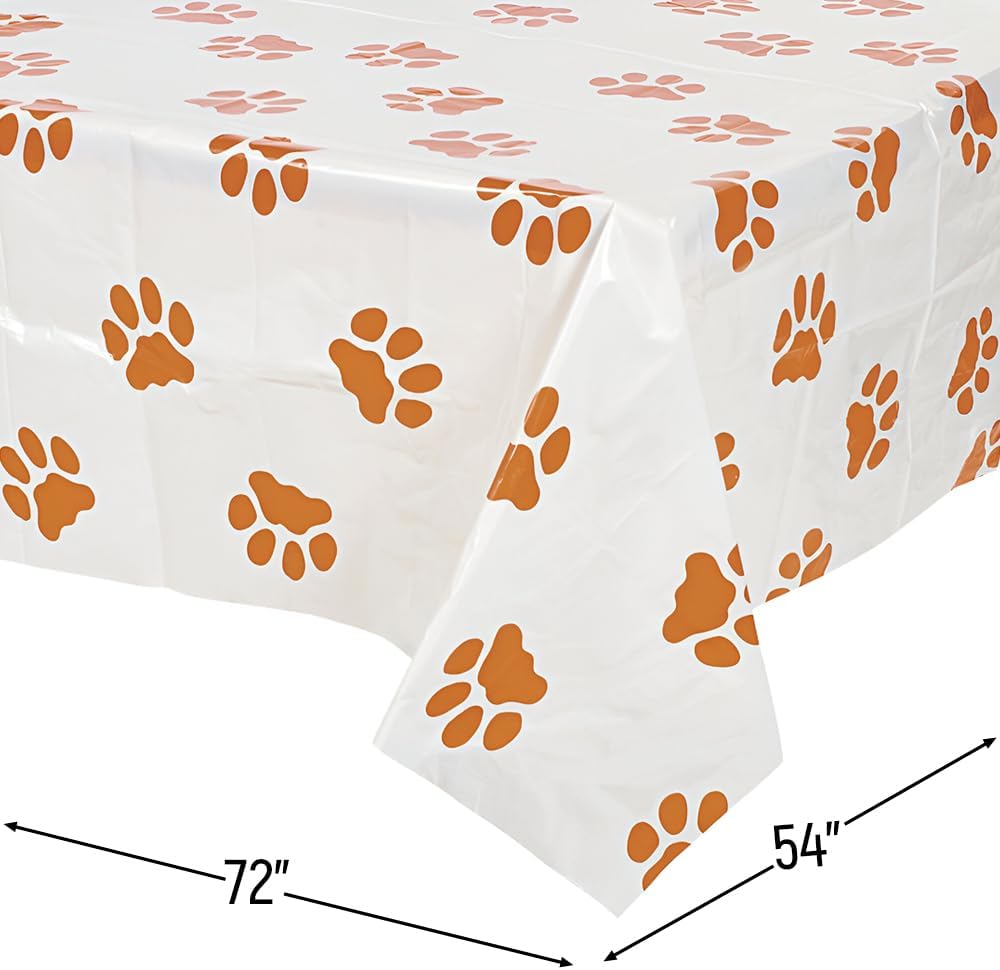 Fun Express Paw Print Tablecloth for Birthday Parties