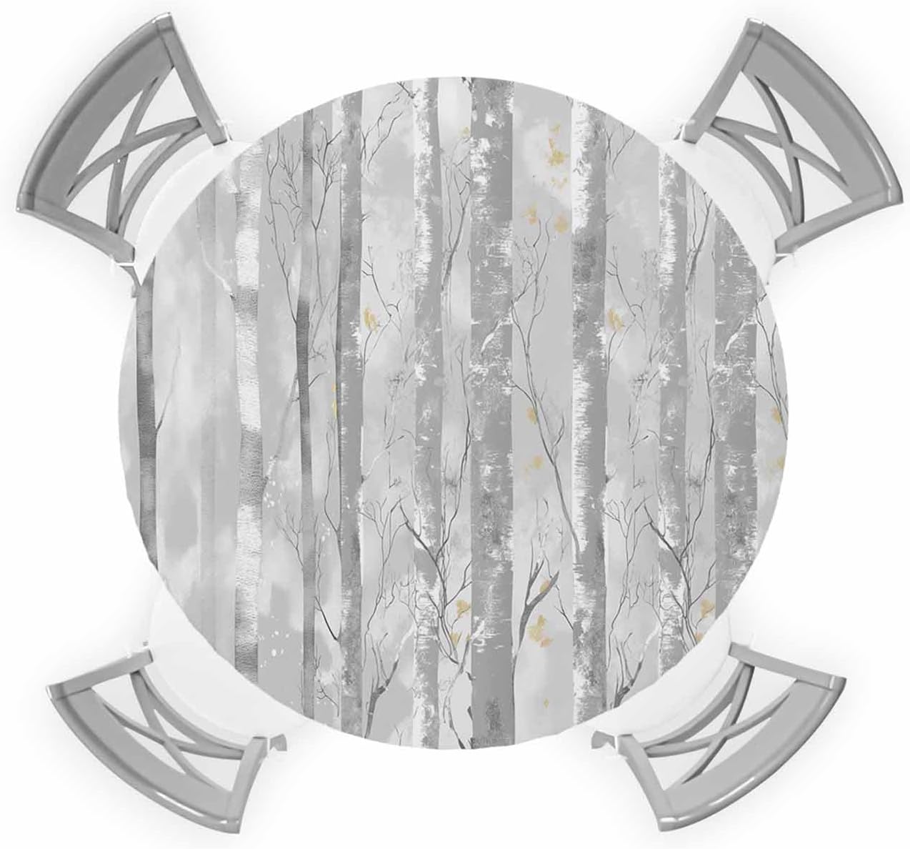 ZOE GARDEN Abstract Painting Tree Round Waterproof Table Cover