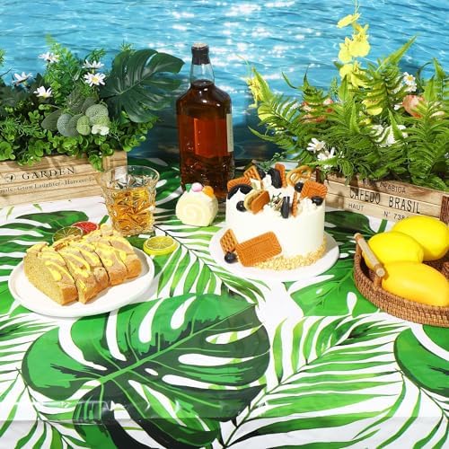 Hawaiian Palm Leaves Tablecloth Roll with Cutting Box 54x100