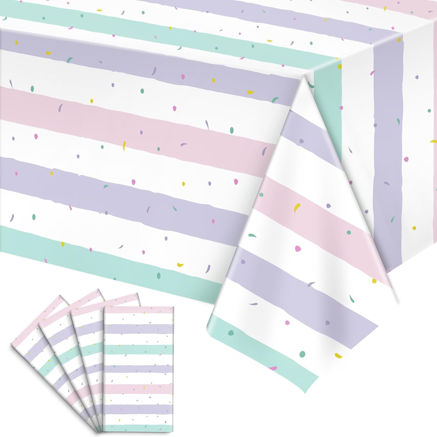 4 Pack Ice Cream Tablecloth for Birthday Parties