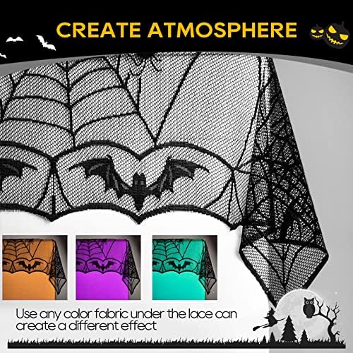 eZAKKA Halloween Table Cloth Black 48x96 Inch Rectangle