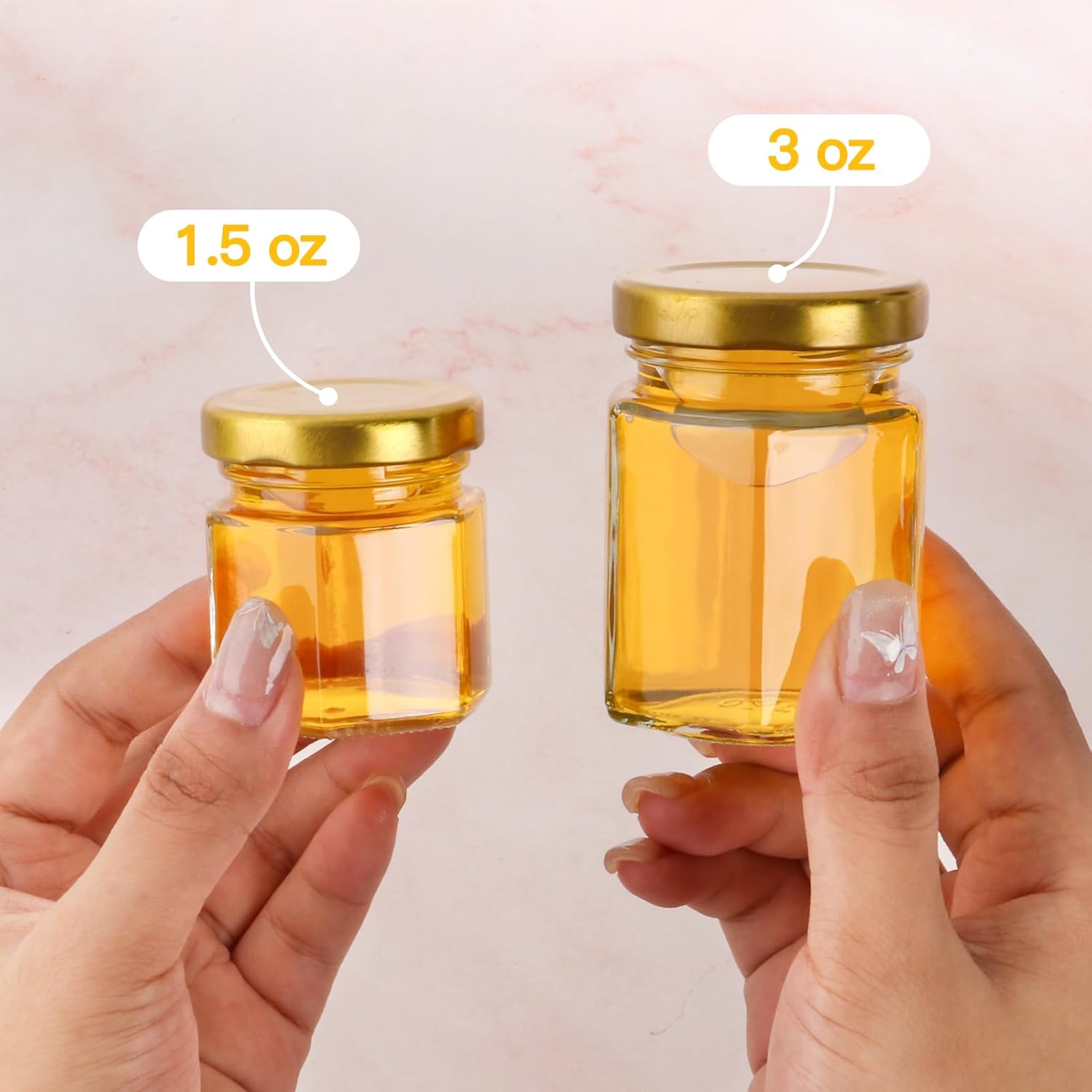 30 Pack 3 oz Mini Honey Jars with Dipper and Labels