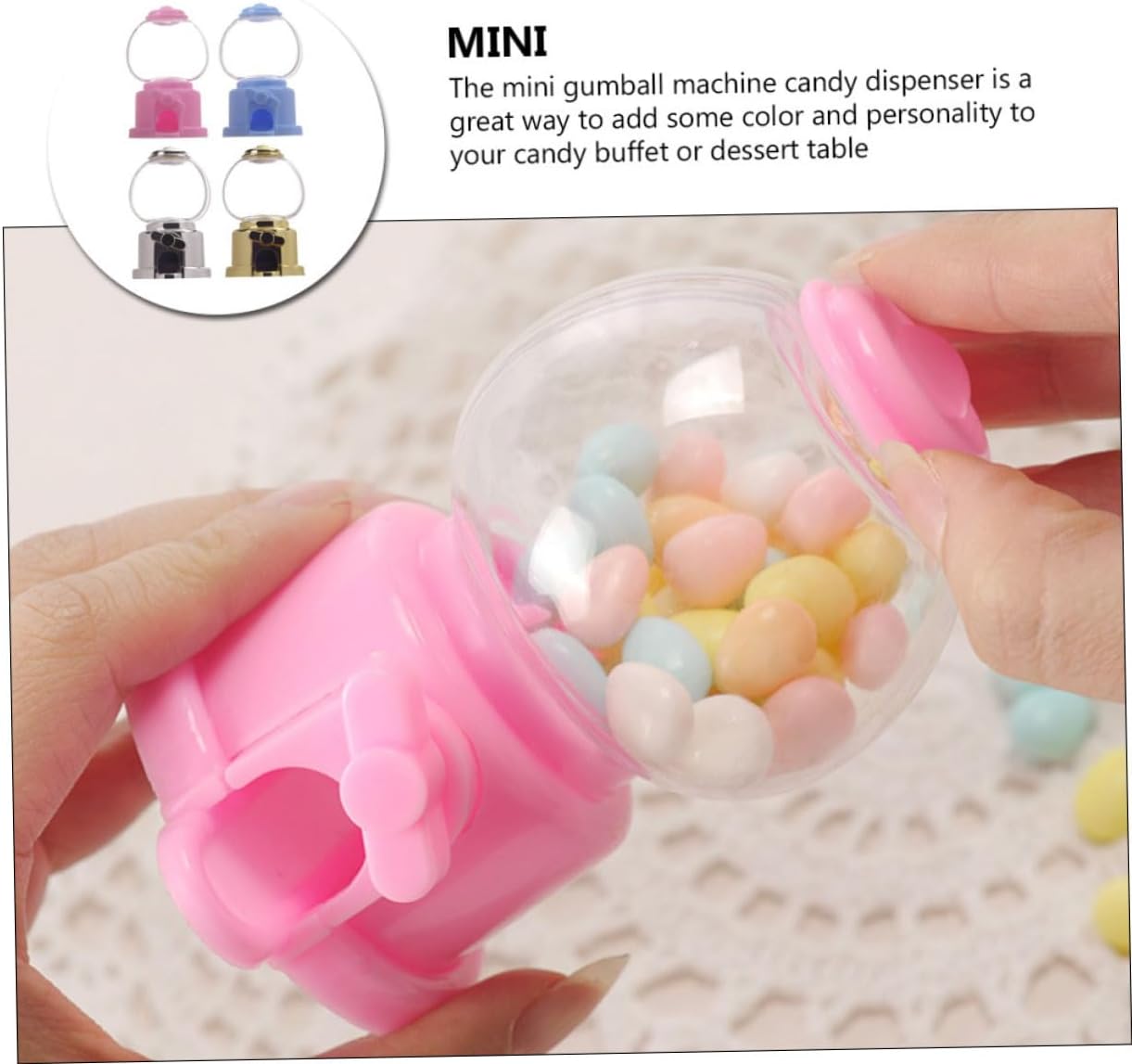 Mobestech 20pcs Manual Gumball Machine Candy Dispenser for Party