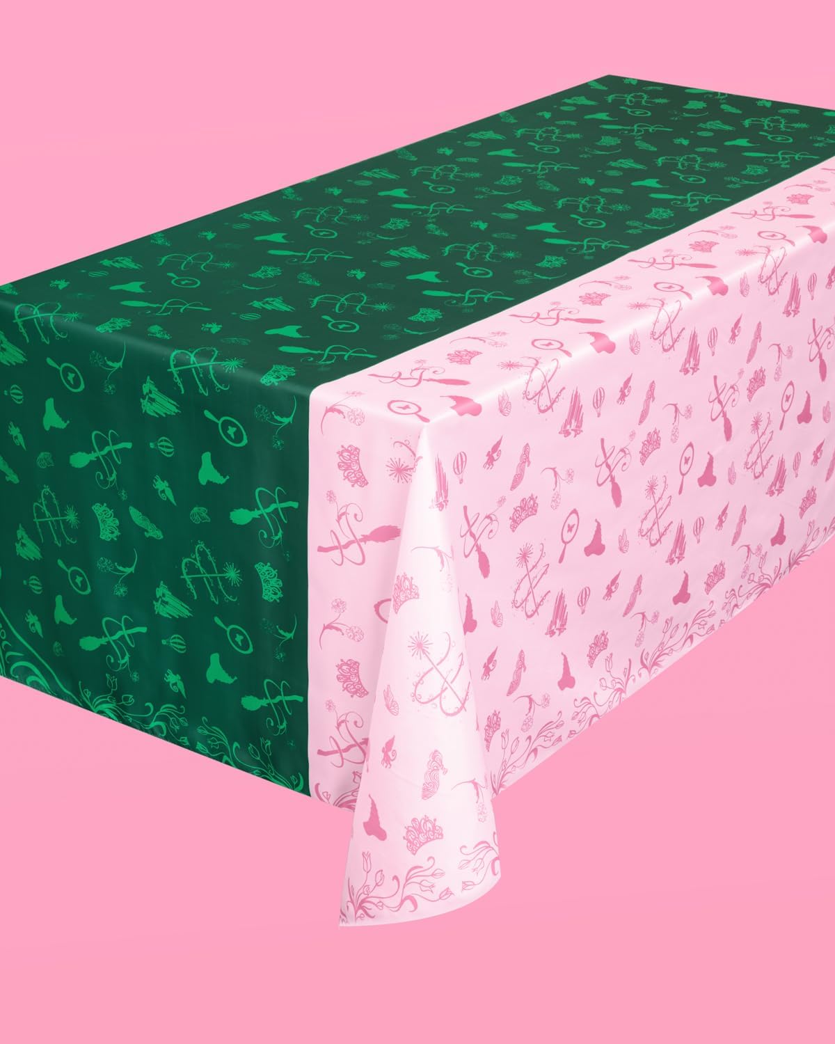 Xo Fetti Pink Green Witch Tablecloth 9 x 45