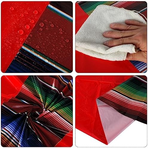 Oudain 6 Pcs Mexican Fiesta Tablecloth 84 Inch