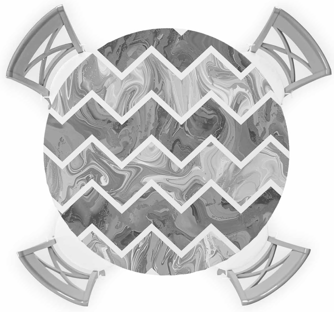 Marble Gray Round Waterproof Table Cover 36-44 Inch