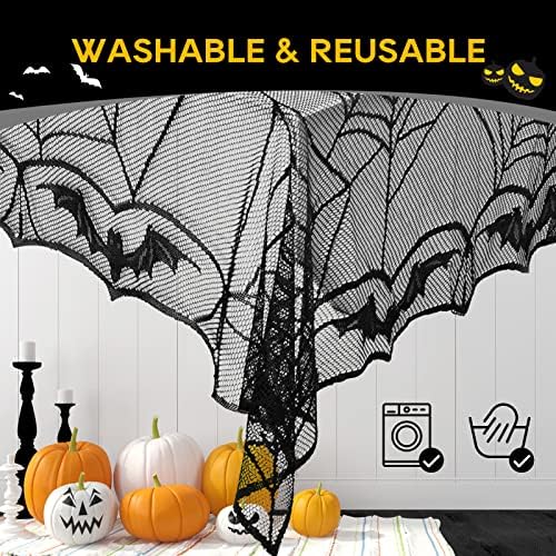 eZAKKA Halloween Table Cloth Black 48x96 Inch Rectangle