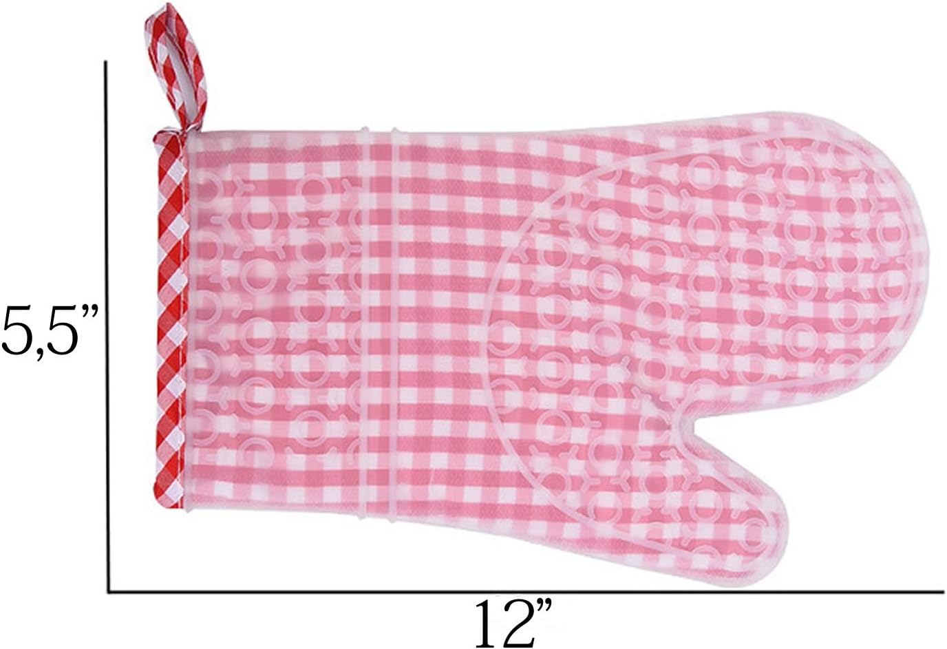 Ebru Silicone Oven Mitts Set of 2 Heat Resistant Kitchen Gloves