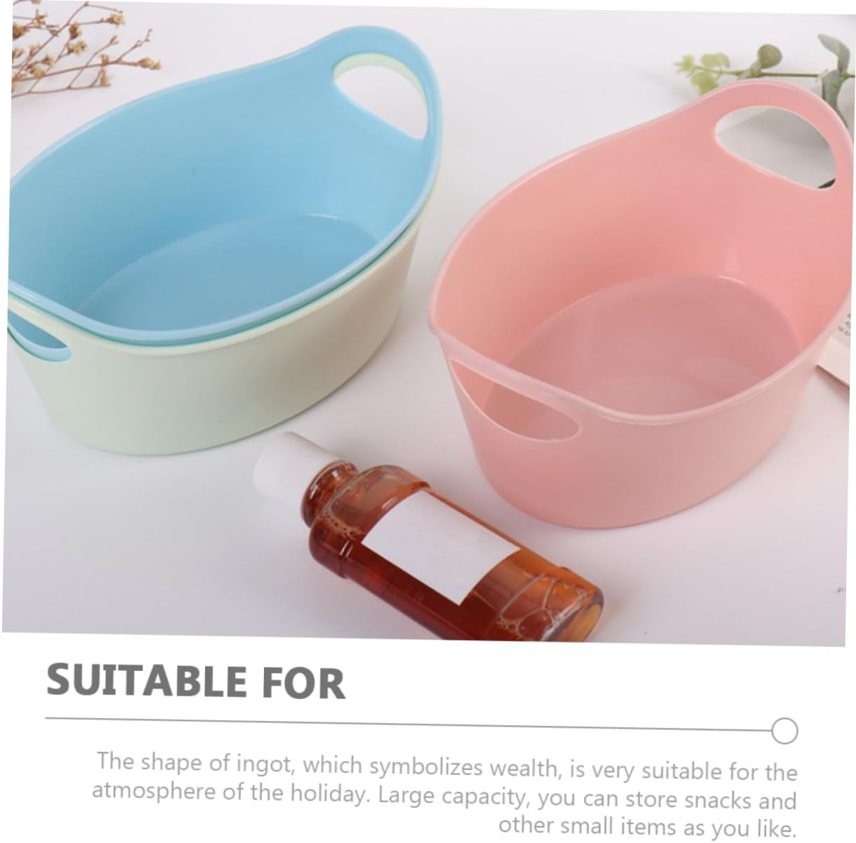 HEALLILY 4pcs Snack Ingot Candy Basket Decorative Storage Box for Halloween Party Favors and Home Organization