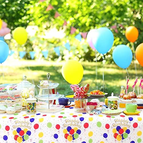 Mulbozy Colorful Balloons Plastic Tablecloth - 2 Pack 108 x 54 Inch