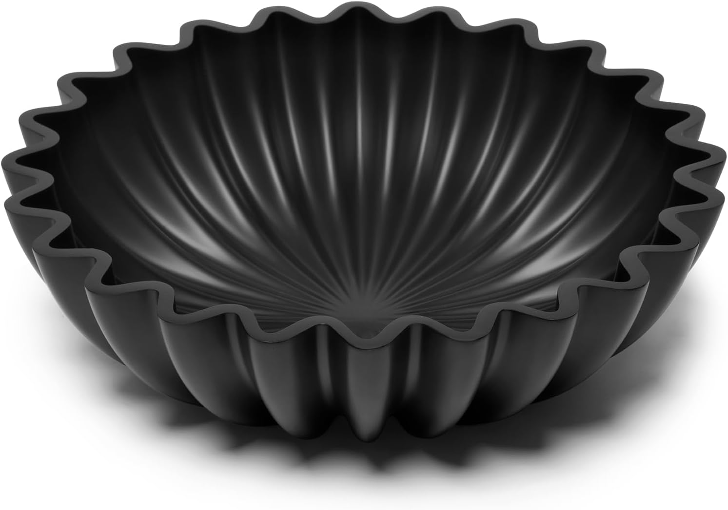 UHEY HOME Large Decorative Fruit Bowl with Ruffle Design