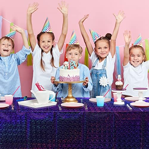 FunnyPars 4 Pack Iridescent Holographic Tablecloths