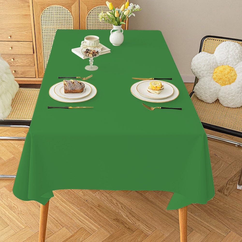 Green Plastic Tablecloth 2 Pack 54x108 Inch for Dining Table