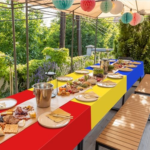 12 Pack Rainbow Color Tablecloths for Events