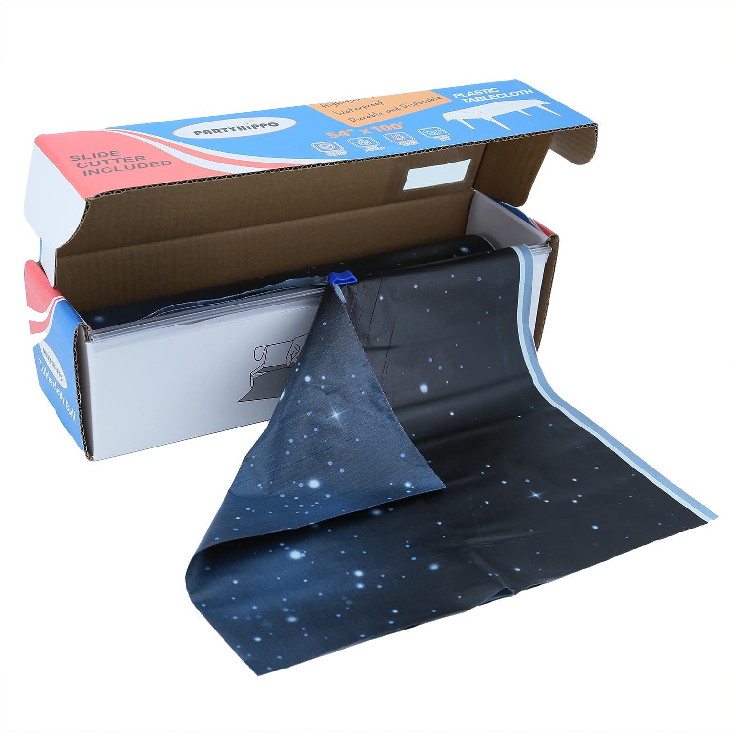 Partyhippo Plastic Tablecloth Roll - 54 x 100 for Parties