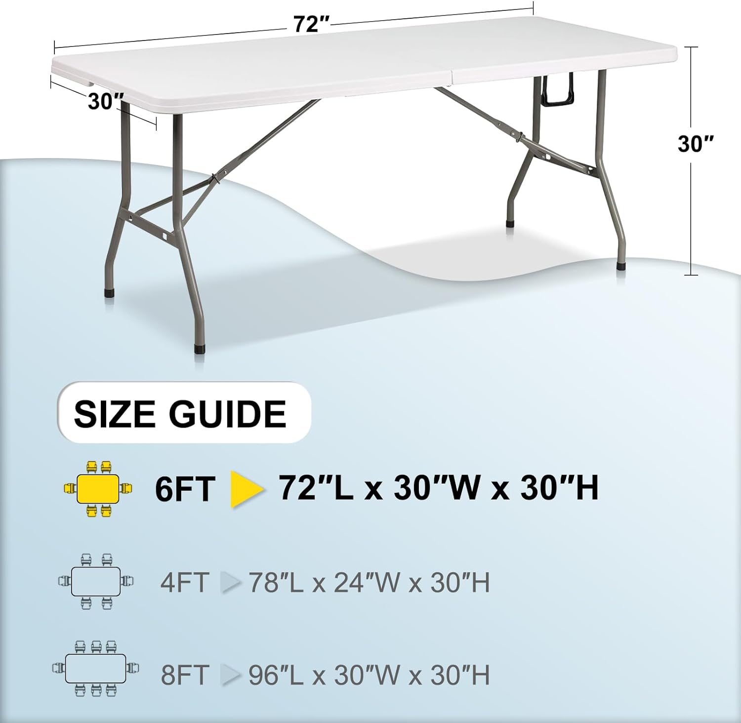 ABCCANOPY 6 ft Navy Blue Spandex Table Cover Open Back Fitted Tablecloth Stretch Washable Table Topper