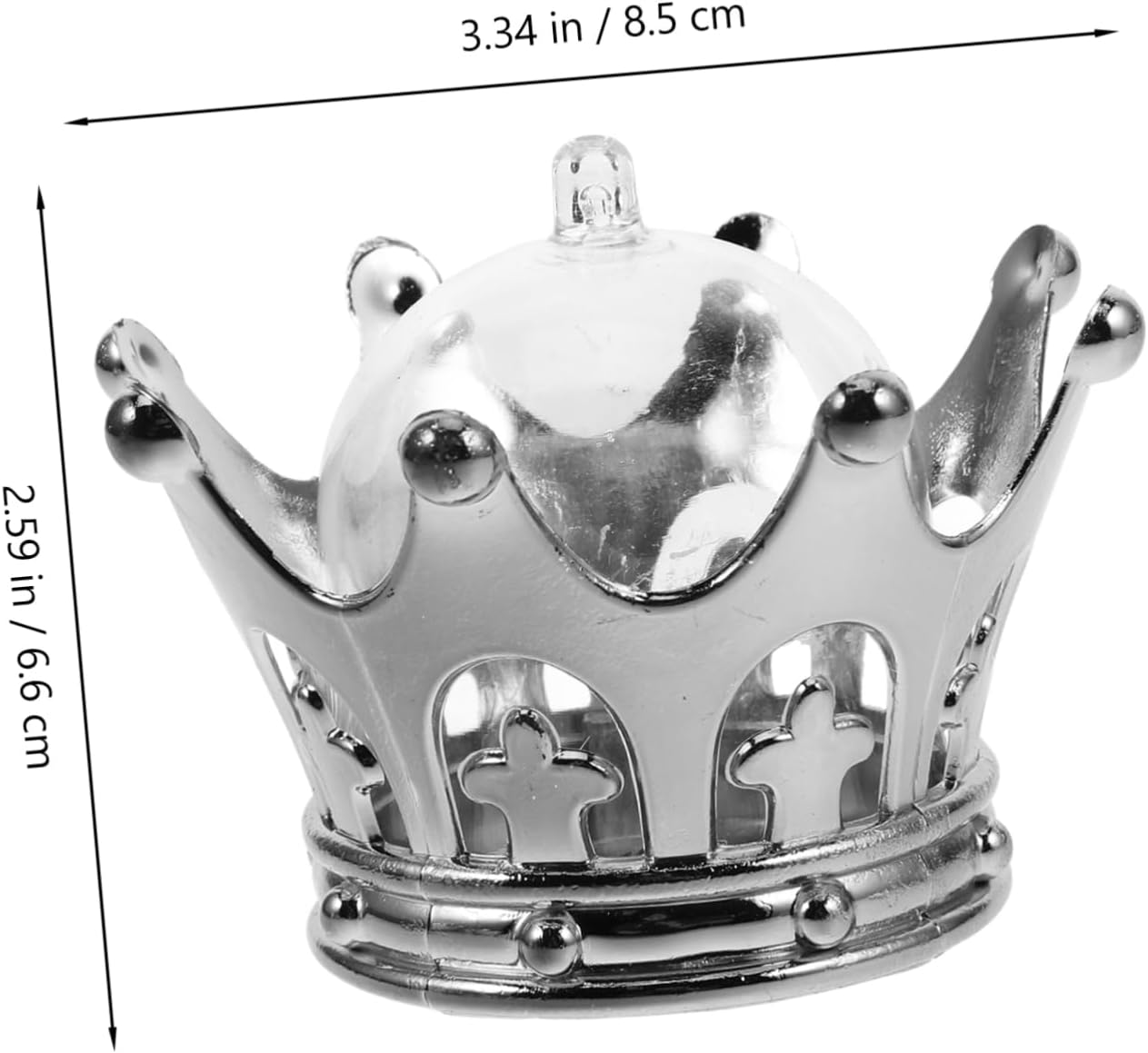 12pcs Fillable Silver Dome Crown Centerpieces for Weddings and Parties