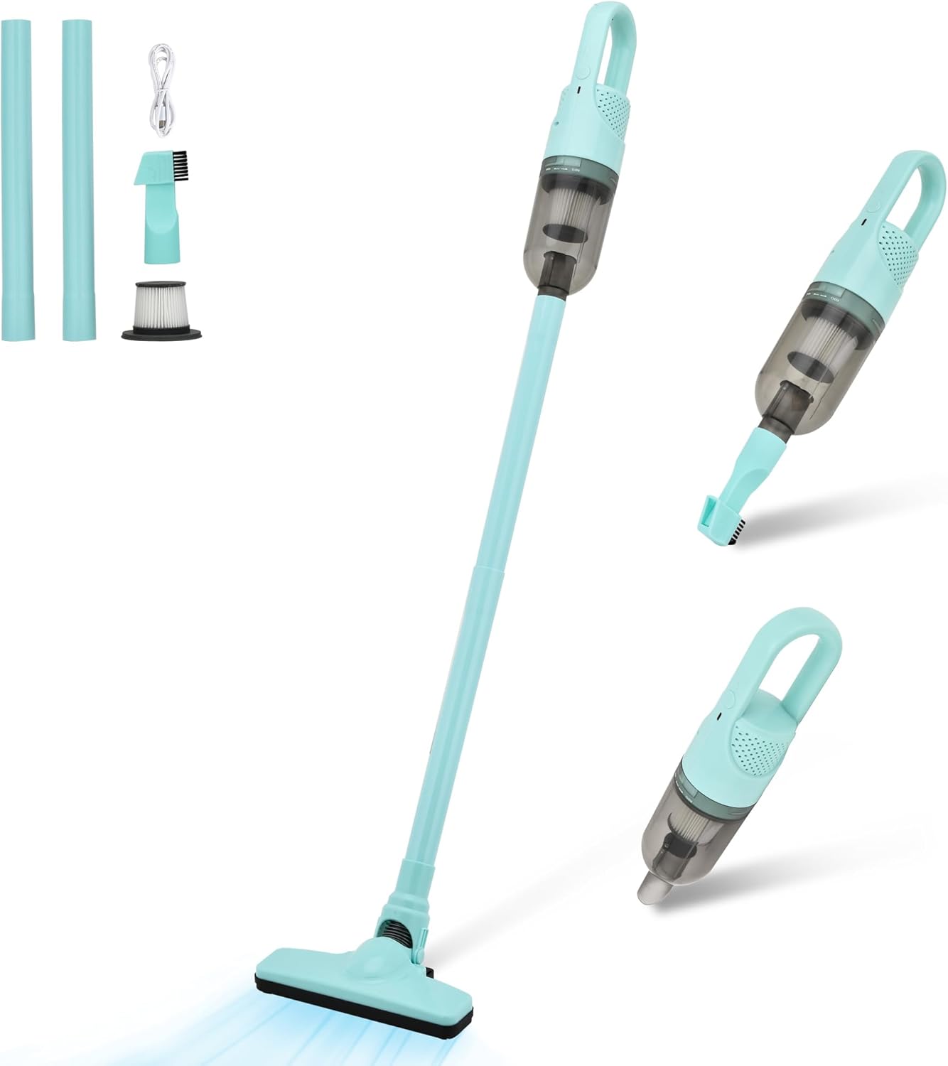 6-in-1 Lightweight Stick Vacuum Cleaner with 100W Motor Cordless Portable for Hard Floors Carpets and Pet Hair