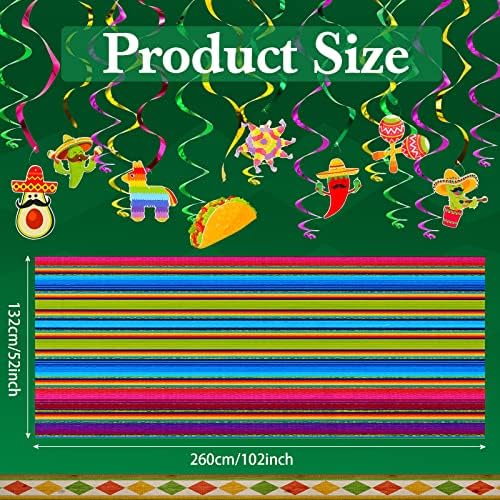 Boao Party Tablecloth with Foil Decorations 52x102 Inches