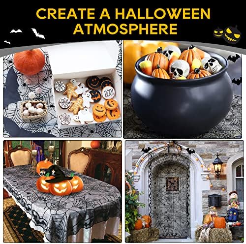 eZAKKA Halloween Table Cloth Black 48x96 Inch Rectangle