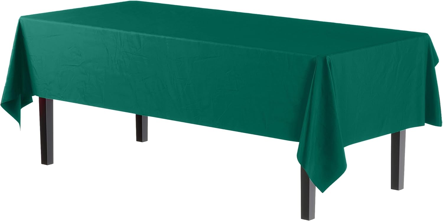 Exquisite 4-Pack Dark Green Plastic Table Cloths - 54In X 108In
