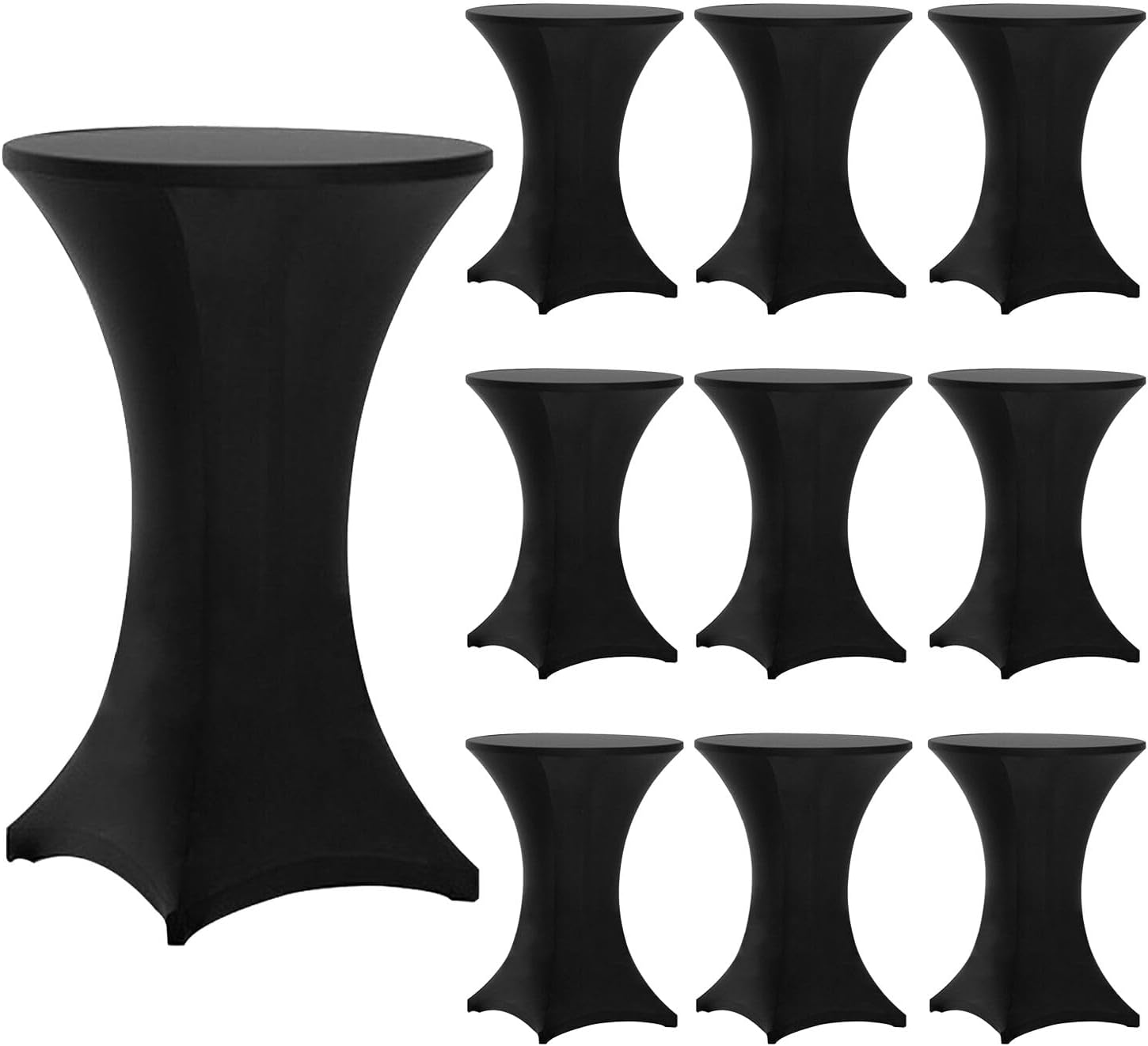 Tinas 10 Pack 30x42 Highboy Spandex Table Covers Black