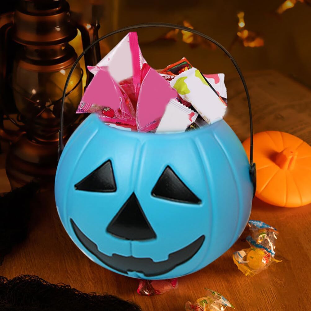 VOSAREA 2pcs Pumpkin Bucket Halloween Candy Server with Handles
