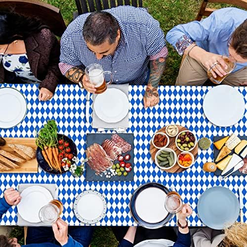 52 In x 100 Ft Bavarian Blue Tablecloth Roll for Oktoberfest Party Decorations