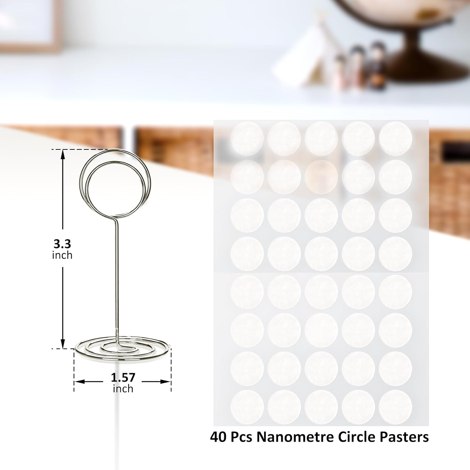 Cyrico 40 Pcs Table Number Place Card Holder with Silver Clamps