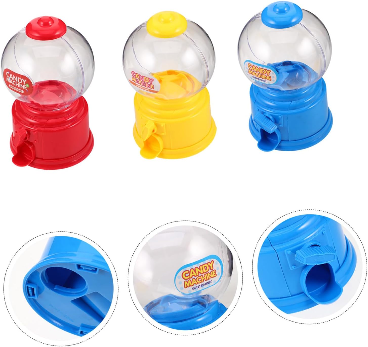 3PCS Mini Candy Dispenser for Boys Girls Adults Desk Gumball Machine Toy