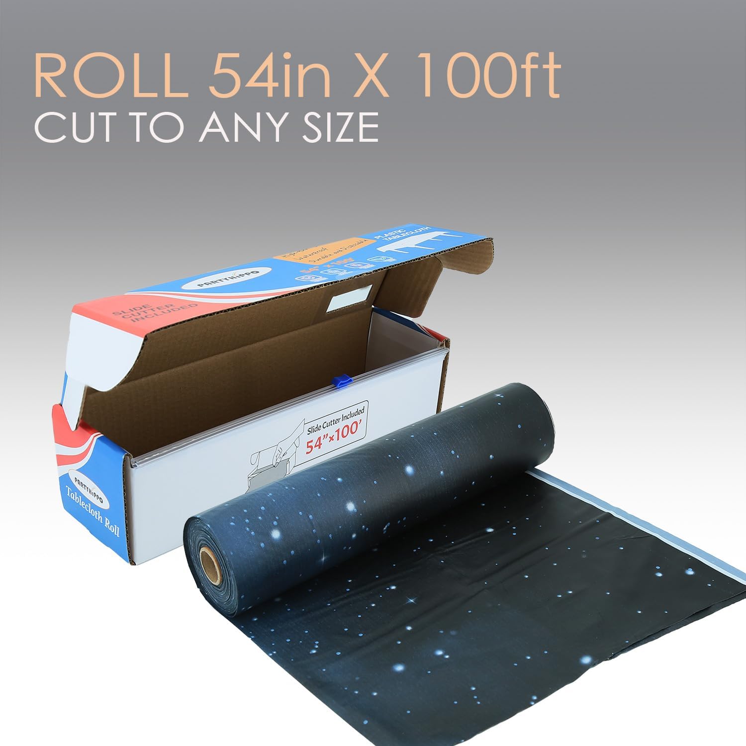 Partyhippo Plastic Tablecloth Roll - 54 x 100 for Parties