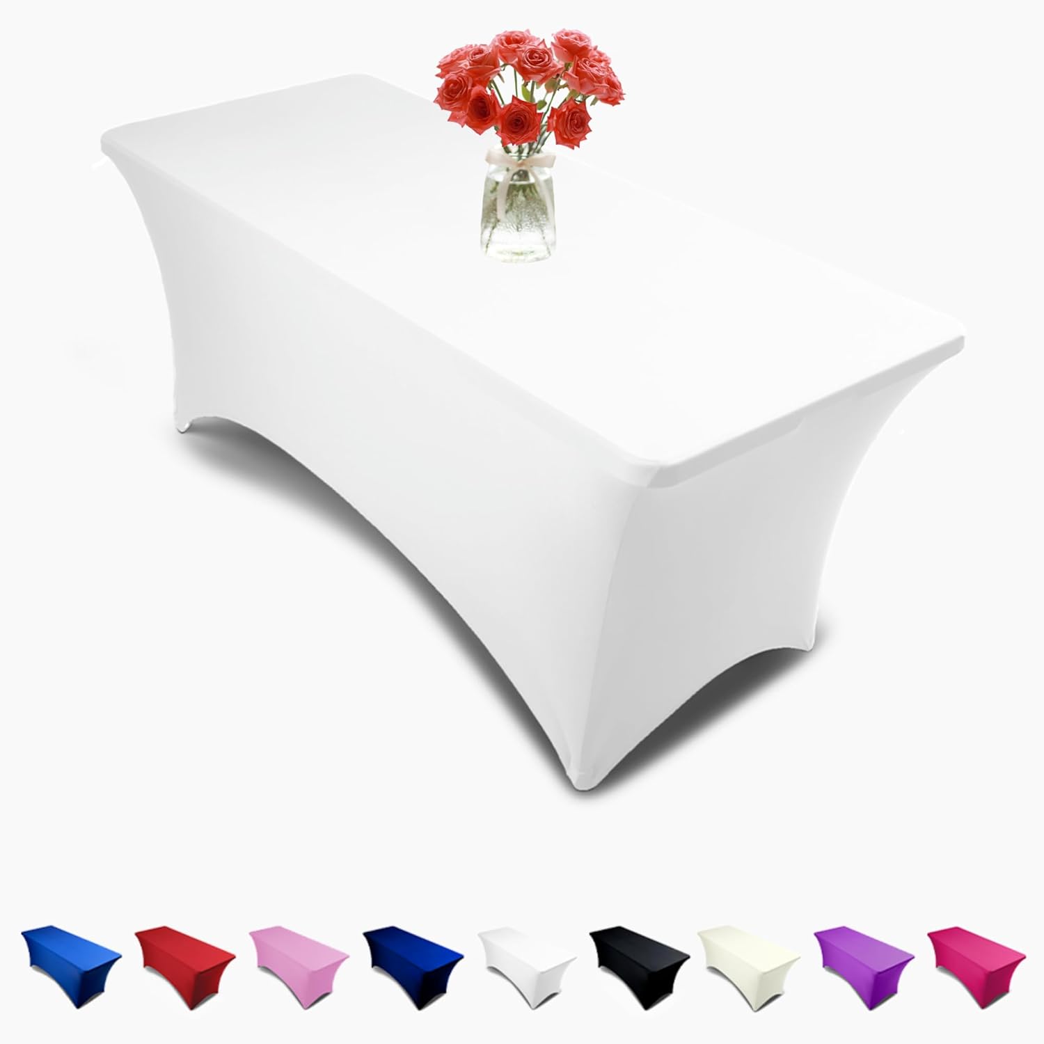 6ft Spandex Tablecloth Rectangular - Wedding Banquet Linen Cover
