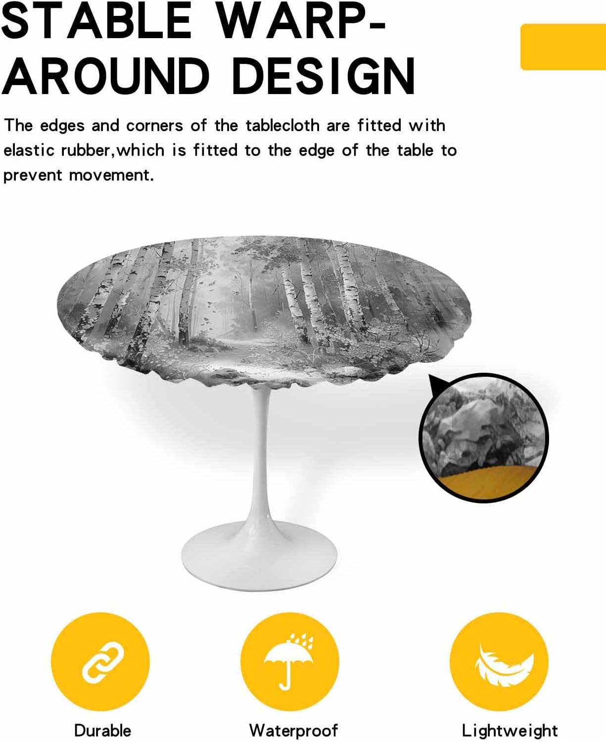 ZOE GARDEN Shabby Chic Round Waterproof Table Cover
