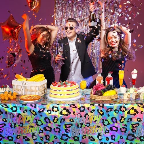 3 Pack Cheetah Print Tablecloth for Birthday Party