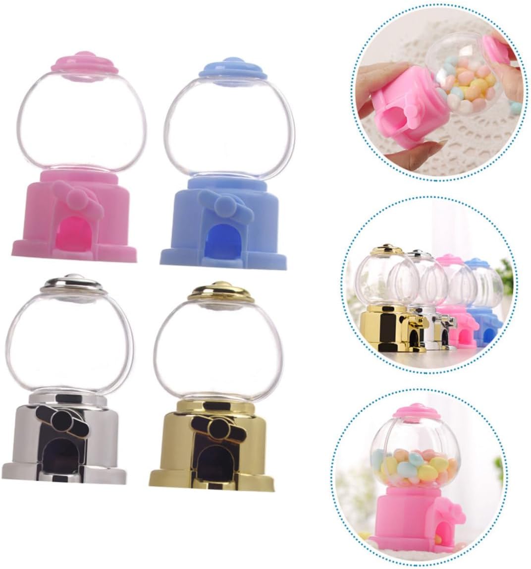 4pcs Manual Gumball Machine Candy Dispenser Retro Decor Fun Desktop Containers for Parties