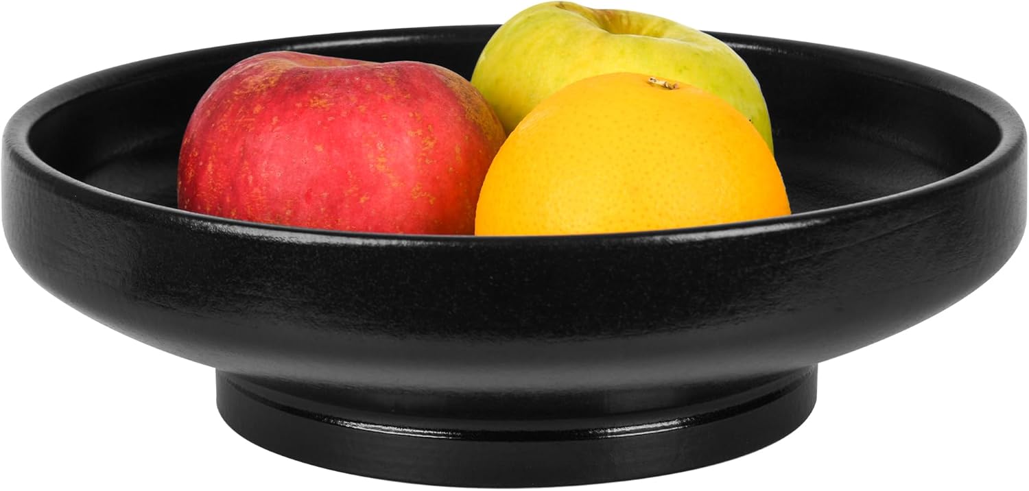 SLIVOUS Ceramic Fruit Bowl 102 Inch Black