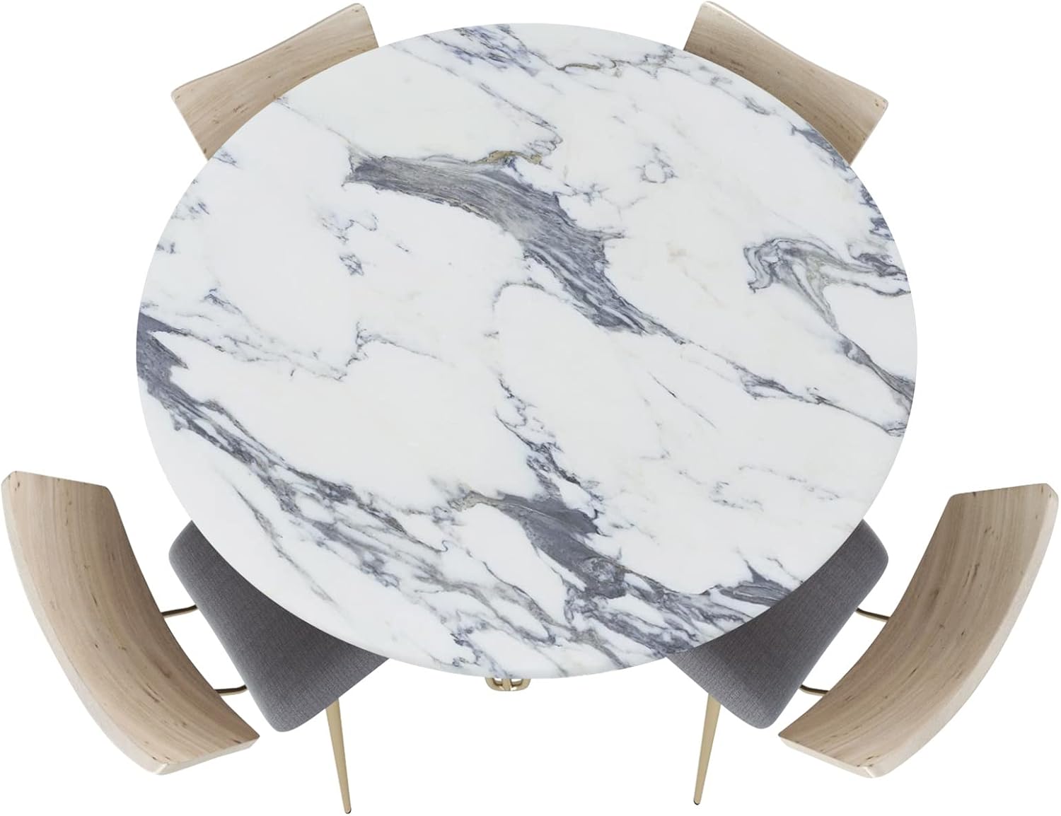 Modern Marble Striped Tablecloth for Round Tables 55-60in